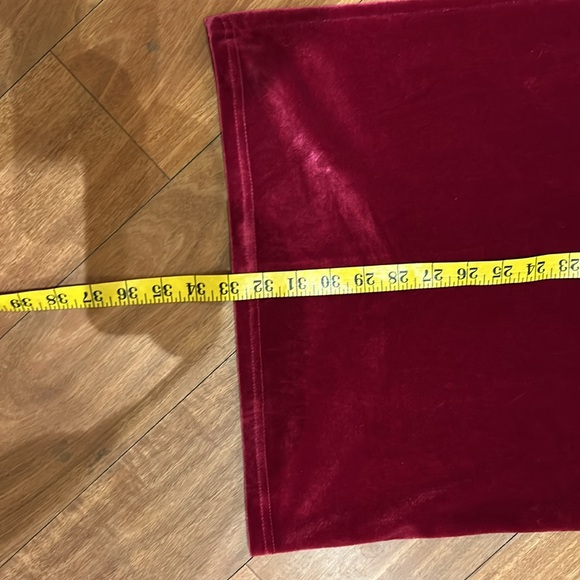 Deep Fuchsia Pink Calf Length Velvet Criss Cross Open Back Dress - Picture 11 of 11